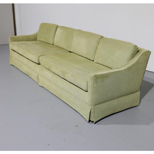 Textile Vintage Oversized Mid-Century Green Upholstered Sofa | Circa 1970s For Sale - Image 7 of 17