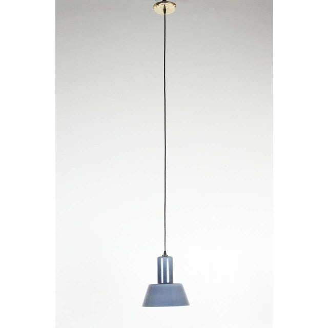 Glass 1970s Blue Italian Glass Pendant For Sale - Image 7 of 7