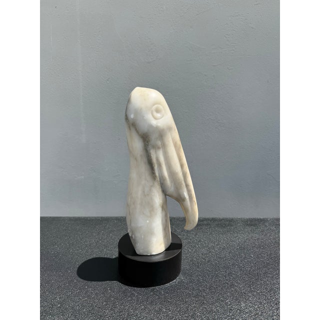 Stone Vintage Hand Carved Stone Pelican Sculpture For Sale - Image 7 of 7