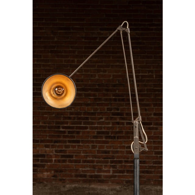 Silver Vintage Industrial Dazor Articulated Floor Lamp For Sale - Image 8 of 12