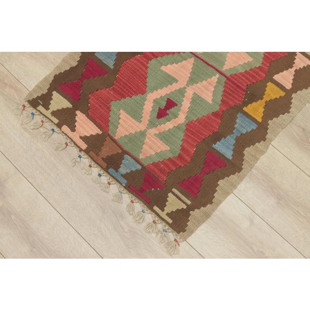 1980s 1980s Tribal Brown Handmade Kilim For Sale - Image 5 of 13