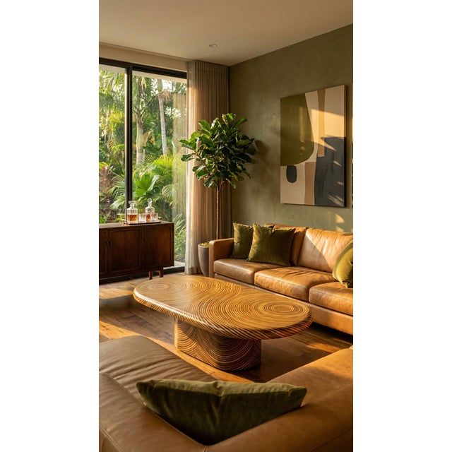 Ribbons of rattan are inlaid to create swirls of pattern. Oggetti’s iconic Showtime material is wonderfully effective in...