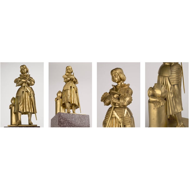 Joan of arc – gilt bronze sculpture by raingo frères, paris, circa 1840. This refined gilt and finely chiseled bronze...