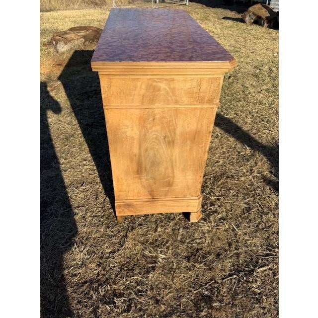 Wood 19th Century Louis Philippe Burlwood Bleached Marble Top Chest of Drawer / Commodes For Sale - Image 7 of 18