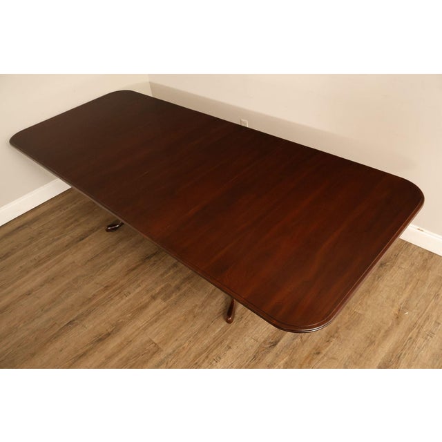 Ethan Allen Ethan Allen Georgian Court Queen Anne Style Double Pedestal Cherry Dining Table For Sale - Image 4 of 18