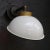 Vintage Industrial White Enamel & Cast Iron Factory Sconces For Sale - Image 6 of 7