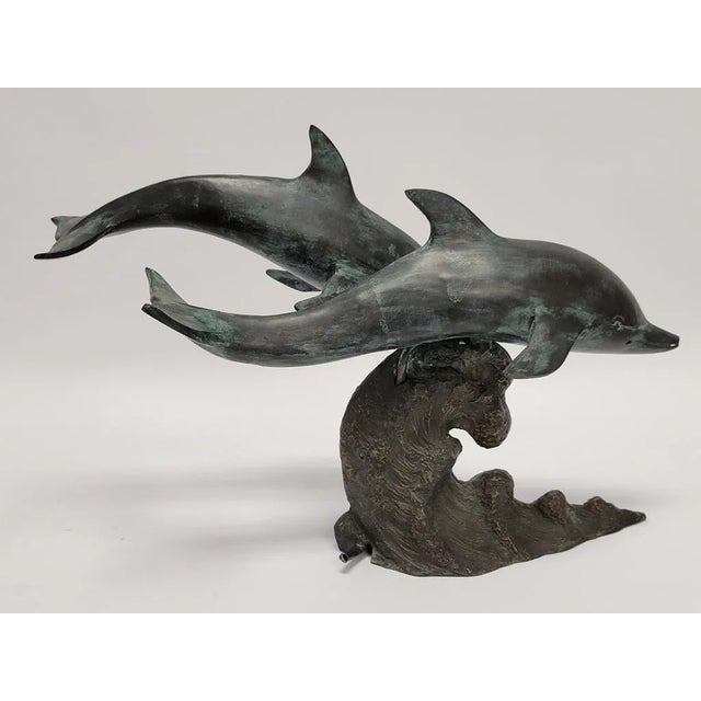 Traditional 1980s Bronze Dolphin Water Fountain For Sale - Image 3 of 7