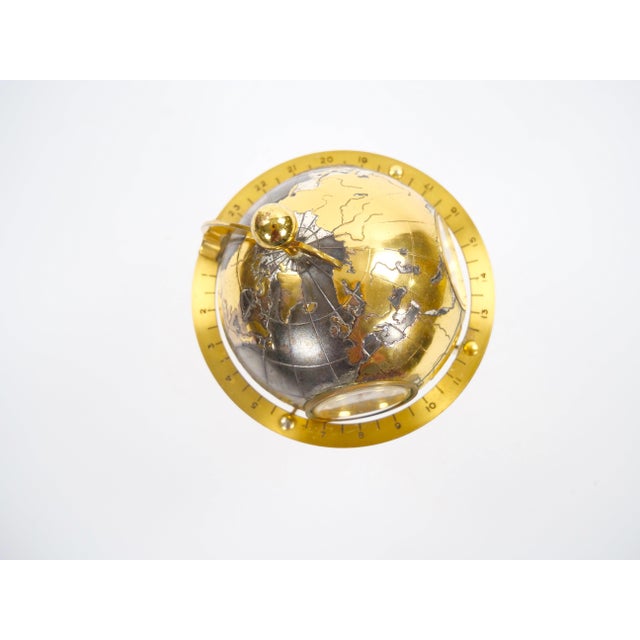 1960s Tiffany & Co. Gilt & Silvertone Bronze Angelus Globe-Form Clock /Weather Station For Sale - Image 5 of 10