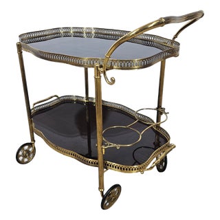Vintage French Bar Cart from Maison Jansen, 1960s For Sale