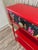 Solid Wood Console Table, Narrow Hallway Furniture, Red and Gold Palm Beach Tropical Decor For Sale In Orlando - Image 6 of 11