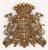 Wonderful English coat of arms carved in gilt wood Two hunting dogs either side of the shield surmounted by a crown Great...