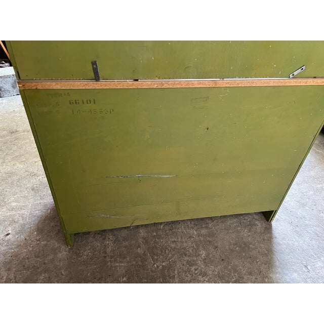 Ethan Allen Heirloom Green Painted Hutch Cabinet For Sale - Image 13 of 17