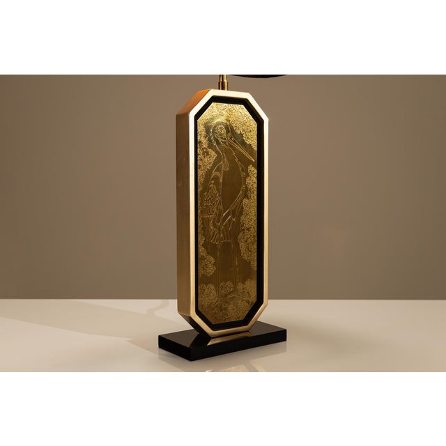 Black Limited Edition Table Lamps with 23 Karat Gold-Gilded Panels by Georges Mathias, 1980s, Set of 2 For Sale - Image 8 of 18