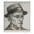 Vintage Mid 20th Century Portrait Etching of Man in Hat For Sale