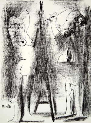 Picasso Original Lithograph Le Peintre Et Son Modele 1964