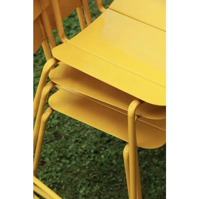 Vintage Italian Yellow Metal Chair, 1980s For Sale - Image 6 of 7