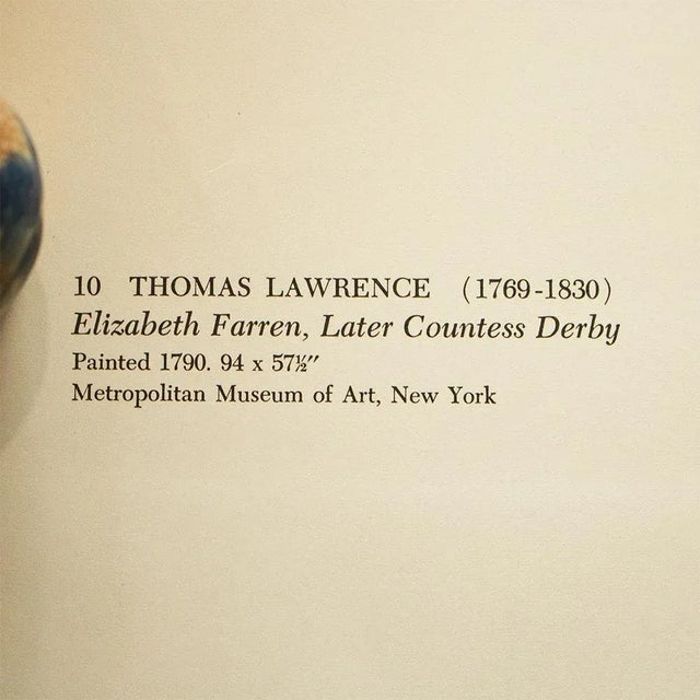 1950s 1956 After Thomas Lawrence "Elizabeth Farren, Later Countess Derby", Vintage Full-Color Print For Sale - Image 5 of 8