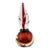 Fusion Z Chip Scarborough Ruby Shoal Art Glass Perfume Bottle Czech Flame Stopper Signed For Sale