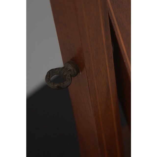 Brown 1960s Biggs Inlaid Mahogany 2 Drawer Dresser Shaving Mirror For Sale - Image 8 of 16