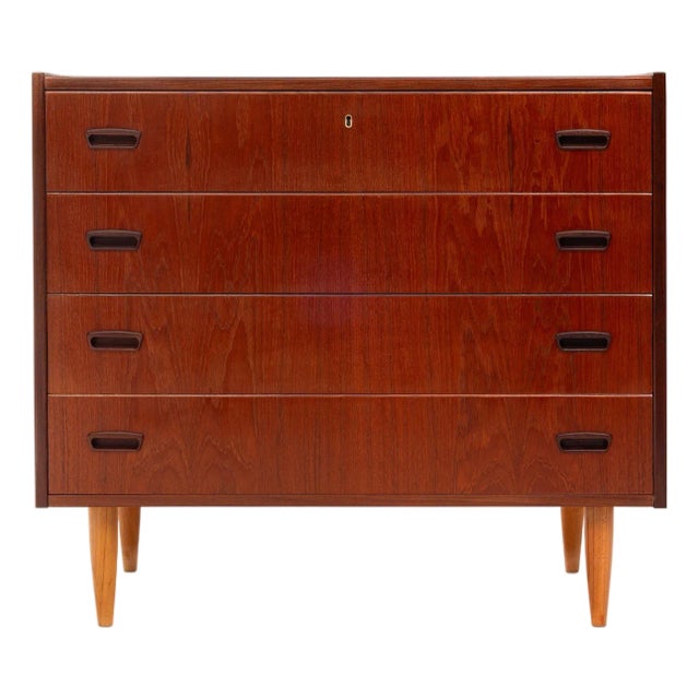 Vintage Danish Mid-Century Modern Four Drawer Lowboy Dresser For Sale