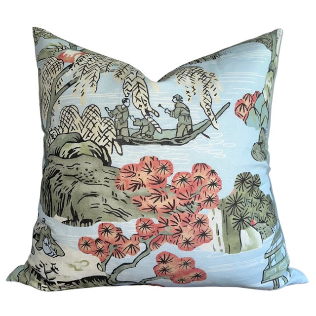 ⭐️ Ships Within 2 Days On the Front: Scenic Printed Fabric On the Back: Ivory Linen Fabric Designer Fabric Content: 100%...