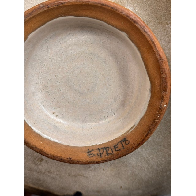 Organic Modern Ceramic Footed Bowl, Vintage For Sale - Image 9 of 12