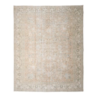 1970s Vintage Persian Handknotted Wool Orange Oversize Area Rug For Sale