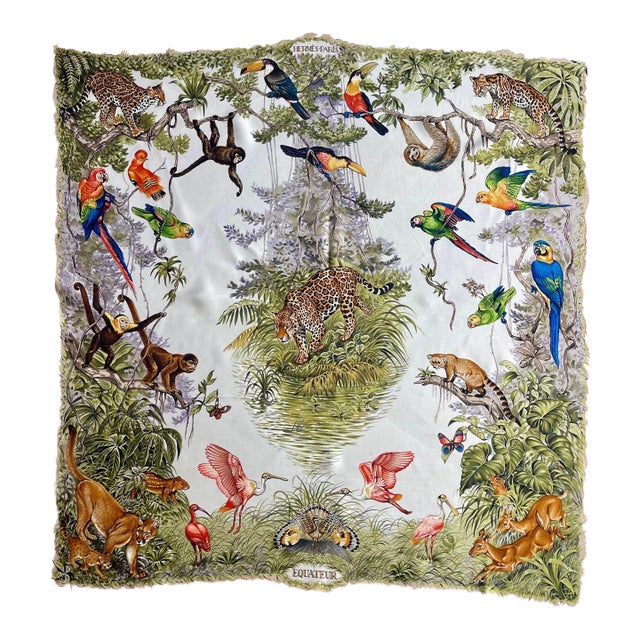Hermes Équateur Pink Silk Scarf 2019 Robert Dallet For Sale