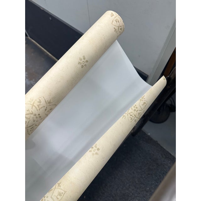 Anna French Euro Roll Wallpaper, Design Sangallo and Color Peach With Gold Patterns. For Sale - Image 9 of 10