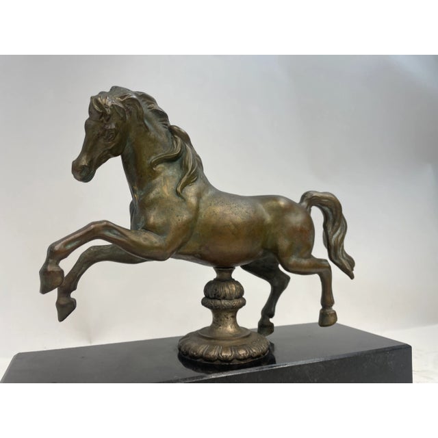 Antique Bronze Horse with Marble Granite Base, 1920s For Sale - Image 10 of 11