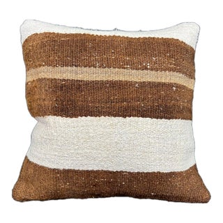 Turkish Hemp Pillow Cushion Natural Beige Brown Cushion Cover 20"x20" For Sale