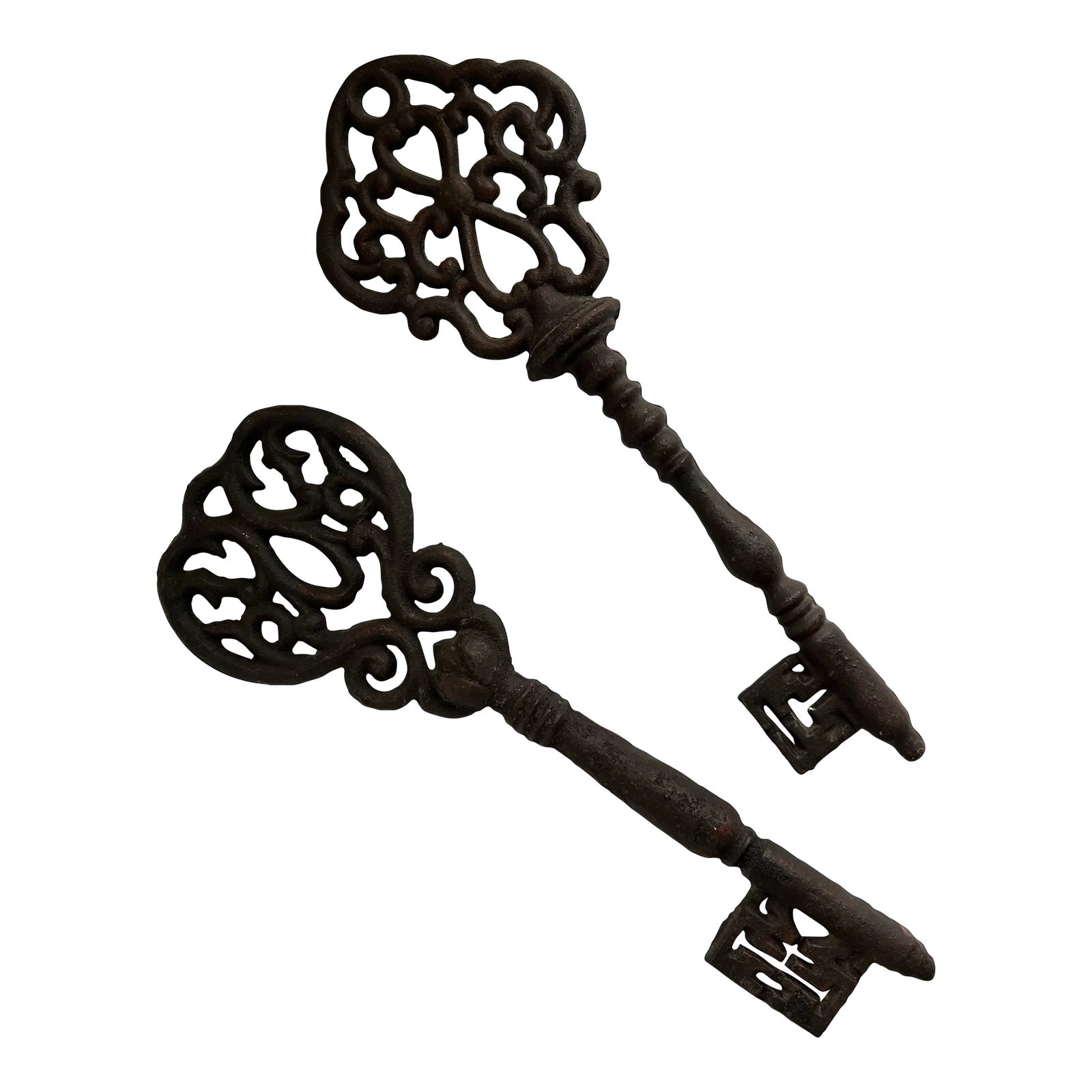 Large Vintage Iron Keys | Chairish