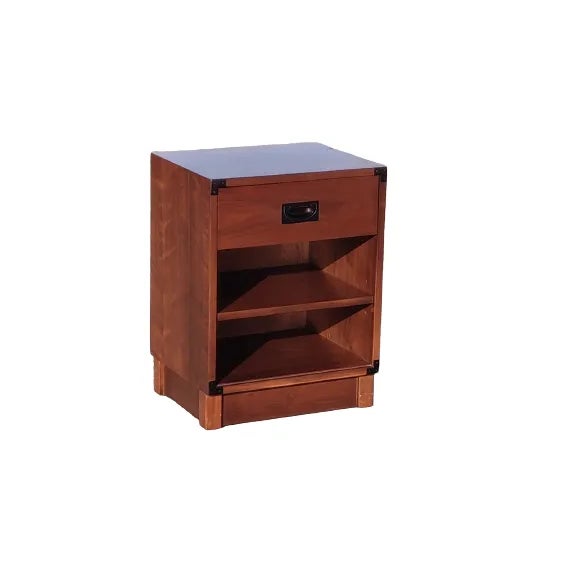 Late 20th Century Vintage Single Drawer Bedside Table by Drexel New Generation Campaign Style For Sale - Image 9 of 9
