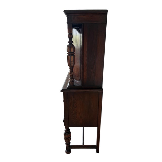 Vintage 1930s Bernhardt Jacobean Hutch/Armoire **Rare, Handcrafted Elegance** Up for sale is a rare and beautifully...