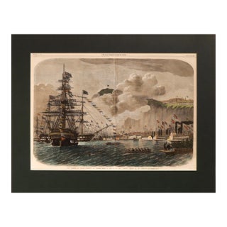 1860 English Newspaper - the Illustrated London News, Sept 29 (Recto-Verso, Coloured) Matted For Sale