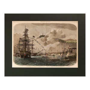 1860 English Newspaper - the Illustrated London News, Sept 29 (Recto-Verso, Coloured) Matted