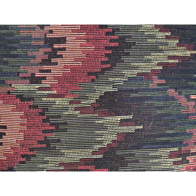 Textile Overstuffed Upholstered Chair & Ottoman Set For Sale - Image 7 of 11