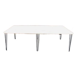 Vintage 1970s Industrial Handcrafted Hairpin Table. For Sale