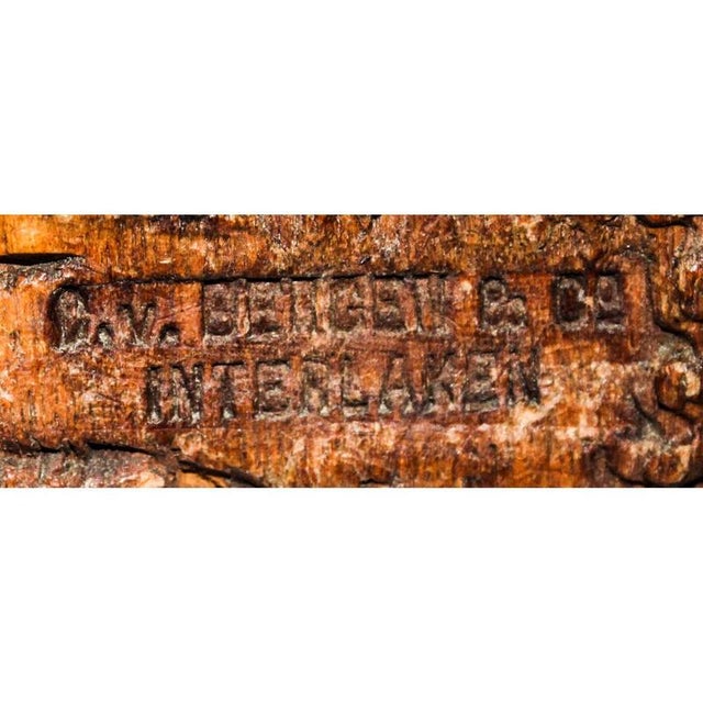 Antique Swiss Black Forest Carved Linden Wood Clock, 1890s For Sale - Image 18 of 18