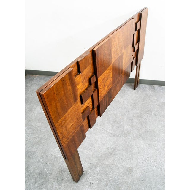 Lane Furniture Mid Century Modern Headboard Bed Frame Queen Size Lane Mosaic Pueblo Brutalist Nm For Sale - Image 4 of 11