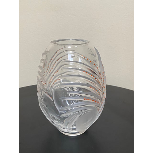 1980s Vintage Lalique “Chamarel” Crystal Vase by Marie-Claude For Sale - Image 5 of 9