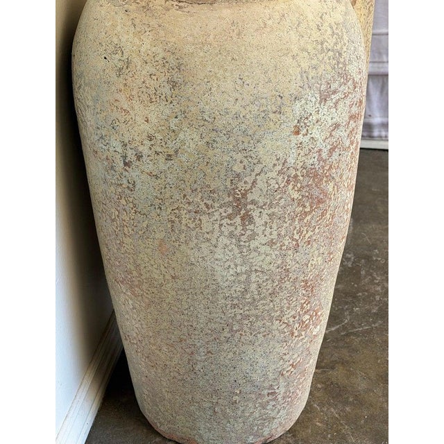 Pair of Monumental Antique Water Jars - Tall Crucible Form Olive Jars For Sale - Image 11 of 13