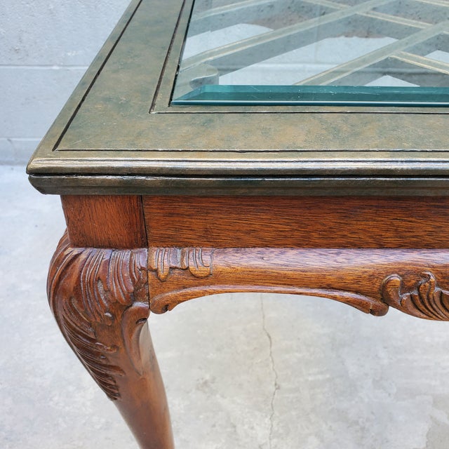 Traditional 1990s Mahogany Ball & Claw Side Table With Painted Top For Sale - Image 3 of 12
