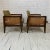 Pair of mid century armchairs with cane sides by Edward Wormley for Dunbar - model 5513. The backrest of the chairs is...