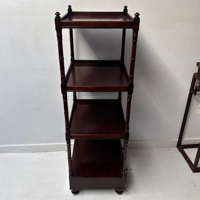 Traditional Late 19th Century Regency Mahogany 4 Shelf Etagere For Sale - Image 3 of 10