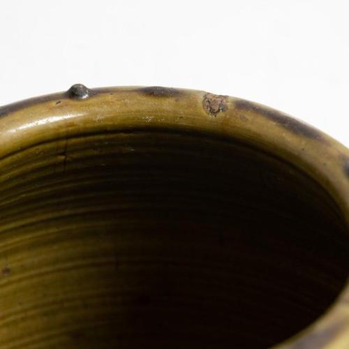 Early 20th Century Traditional Rustic Green Ceramic Vase For Sale - Image 6 of 11