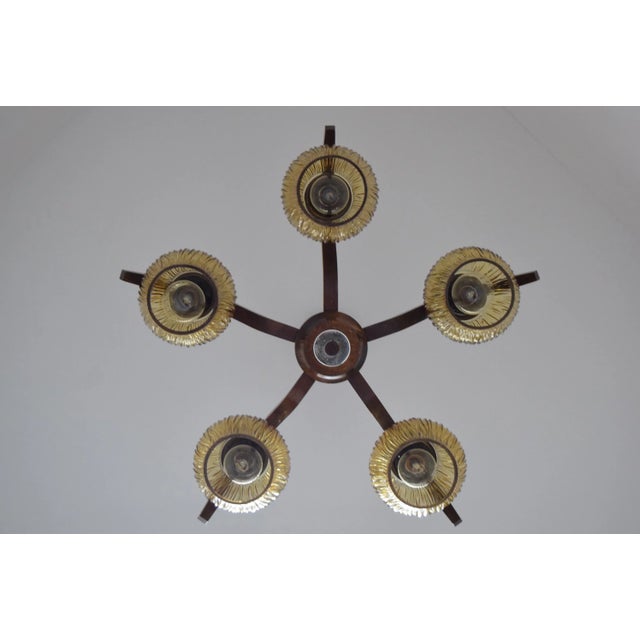 Vintage Chandelier from Dřevo Humpolec, 1960s For Sale - Image 6 of 9