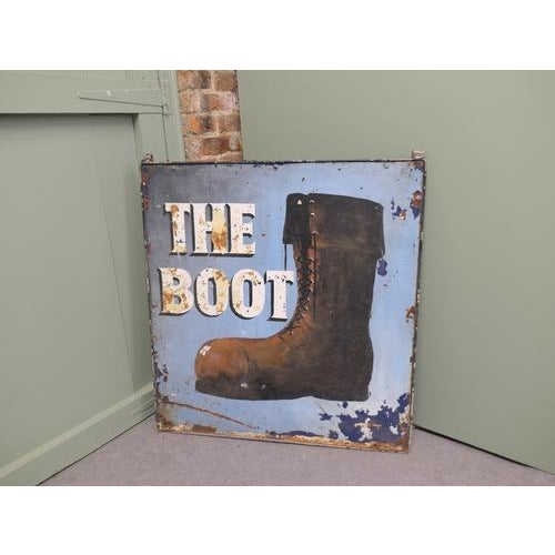 Traditional Large Iron Hanging Pub Sign. The Boot This is a large and heavy piece dating from the beginning of the 20th...