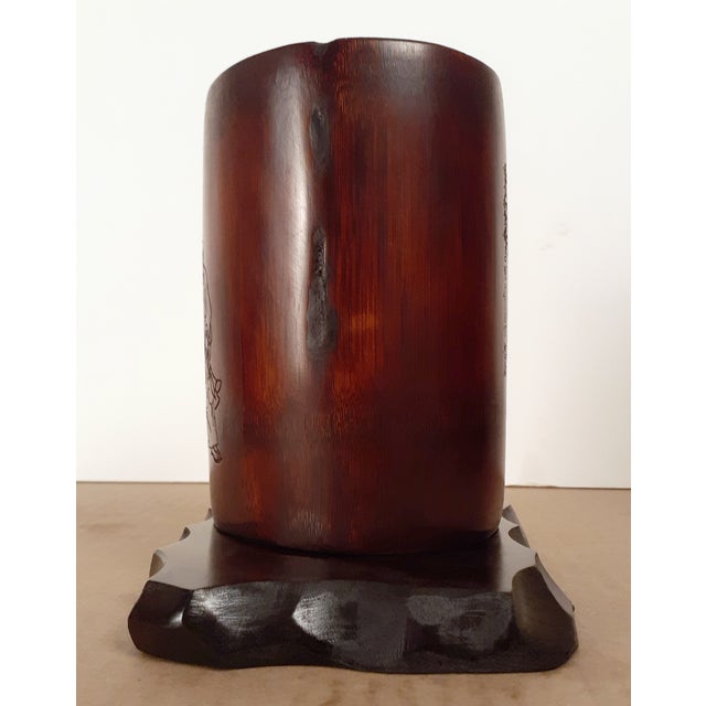 1930s Chinese Carved Bamboo Zhang Zhihe Poem Bitong For Sale - Image 5 of 9