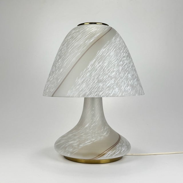 Metal Large Vetri Murano Mushroom Table Lamp, 1980s For Sale - Image 7 of 7